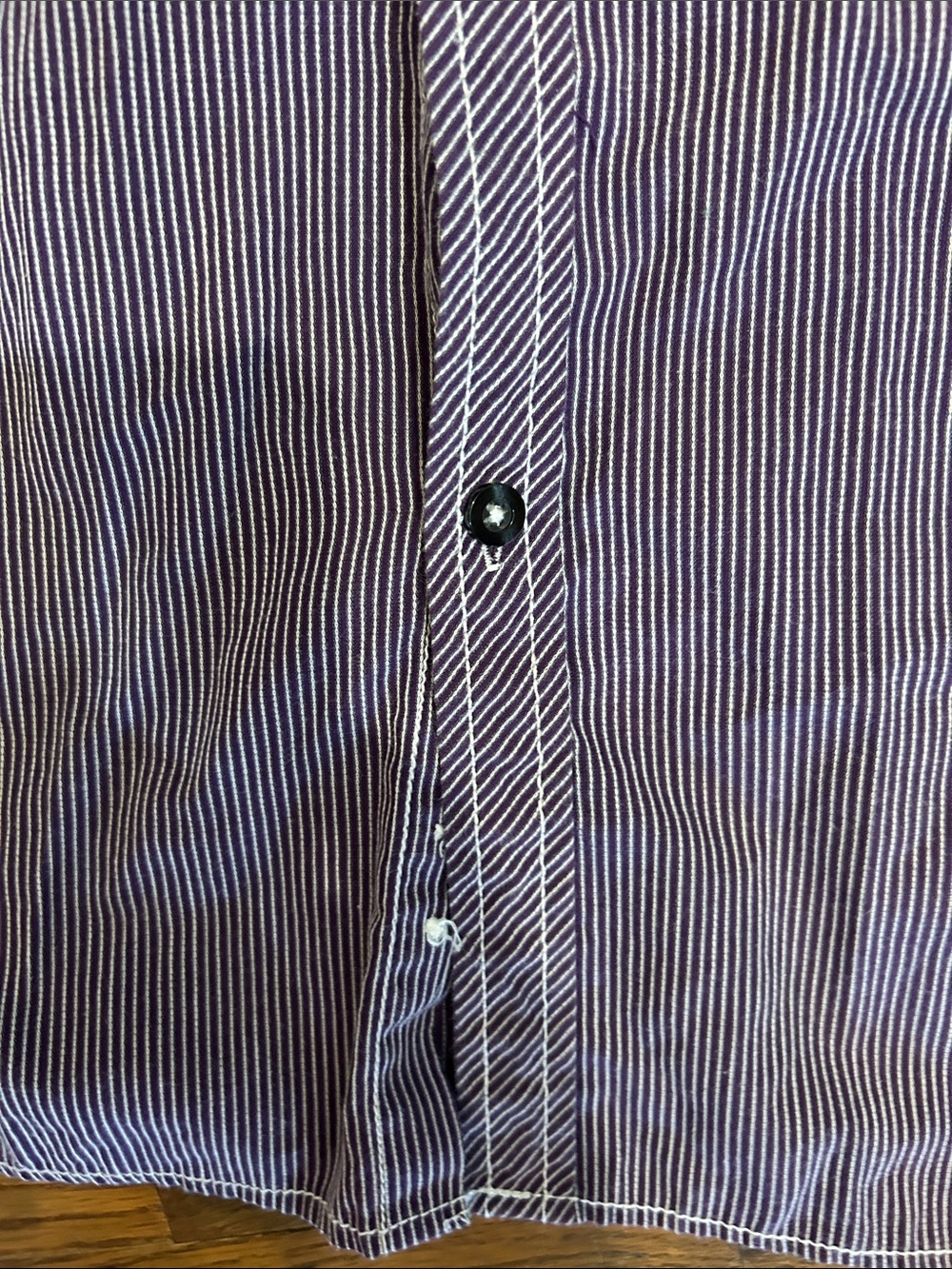 Michael Brandon Purple & White Pinstripe Casual Button-Down Shirt - Picture 7 of 11
